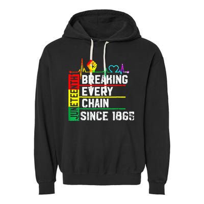 Breaking Every Chain Since 1865 Juneteenth Black History Garment-Dyed Fleece Hoodie
