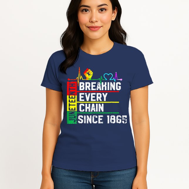 Breaking Every Chain Since 1865 Juneteenth Black History Womens T-Shirt