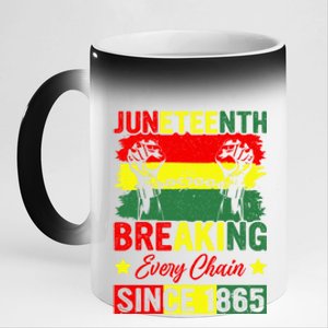 Breaking Every Chain Since 1865 Junenth Freedom Great Gift 11oz Black Color Changing Mug