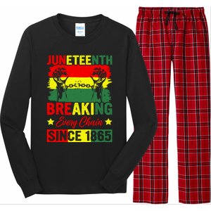 Breaking Every Chain Since 1865 Junenth Freedom Great Gift Long Sleeve Pajama Set