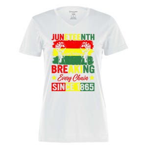 Breaking Every Chain Since 1865 Junenth Freedom Great Gift Women's Momentum V-Neck T-Shirt