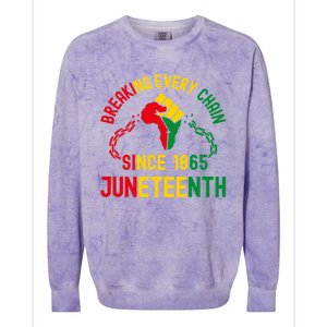 Breaking Every Chain Since 1865 Junzeenth Black History Cute Gift Colorblast Crewneck Sweatshirt