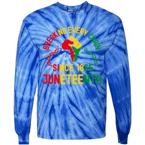 Breaking Every Chain Since 1865 Junzeenth Black History Cute Gift Tie-Dye Long Sleeve Shirt