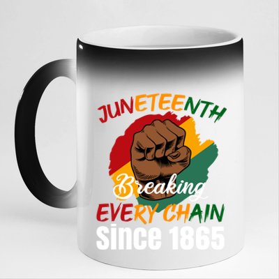 Breaking Every Chain Since 1865 Junenth Freedom Gift 11oz Black Color Changing Mug