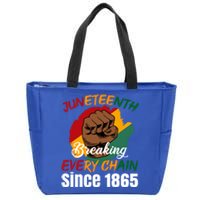 Breaking Every Chain Since 1865 Junenth Freedom Gift Zip Tote Bag