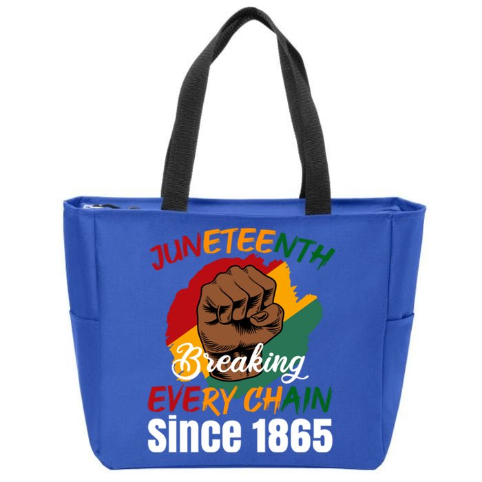 Breaking Every Chain Since 1865 Junenth Freedom Gift Zip Tote Bag