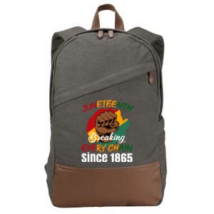 Breaking Every Chain Since 1865 Junenth Freedom Gift Cotton Canvas Backpack