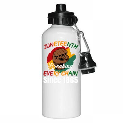 Breaking Every Chain Since 1865 Junenth Freedom Gift Aluminum Water Bottle