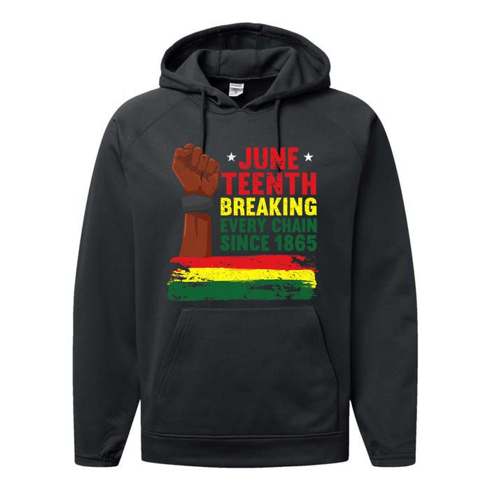 Breaking Every Chain Since 1865 | Freedom Funny Juneteenth Performance Fleece Hoodie