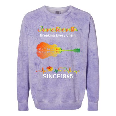 Breaking Every Chain Since 1865 Junenth Freedom Cool Gift Colorblast Crewneck Sweatshirt