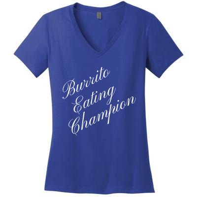 Burrito Eating Champion Competitive Food Eating Contest Gift Women's V-Neck T-Shirt