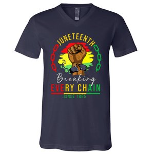 Breaking Every Chain Since 1865 Juneteenth Freedom V-Neck T-Shirt