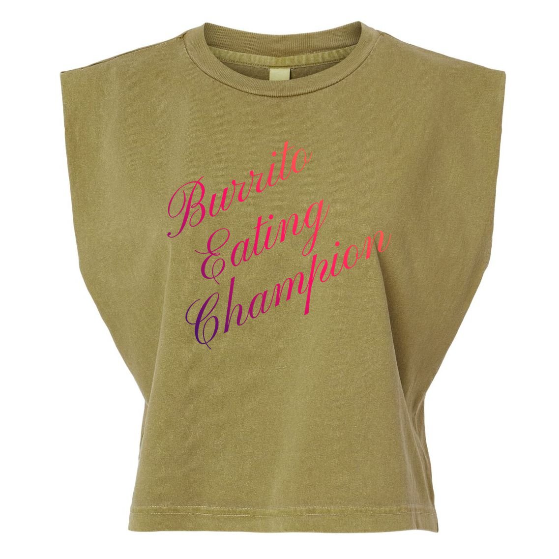 Burrito Eating Champion Competitive Food Eating Contest Gift Garment-Dyed Women's Muscle Tee