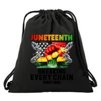 Breaking Every Chain Since 1865 Junenth African American Gift Drawstring Bag