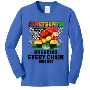 Breaking Every Chain Since 1865 Junenth African American Gift Kids Long Sleeve Shirt