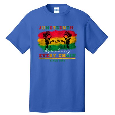 Breaking Every Chain Since 1865 Junenth Freedom Gift Tall T-Shirt