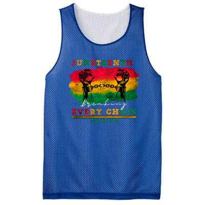 Breaking Every Chain Since 1865 Junenth Freedom Gift Mesh Reversible Basketball Jersey Tank