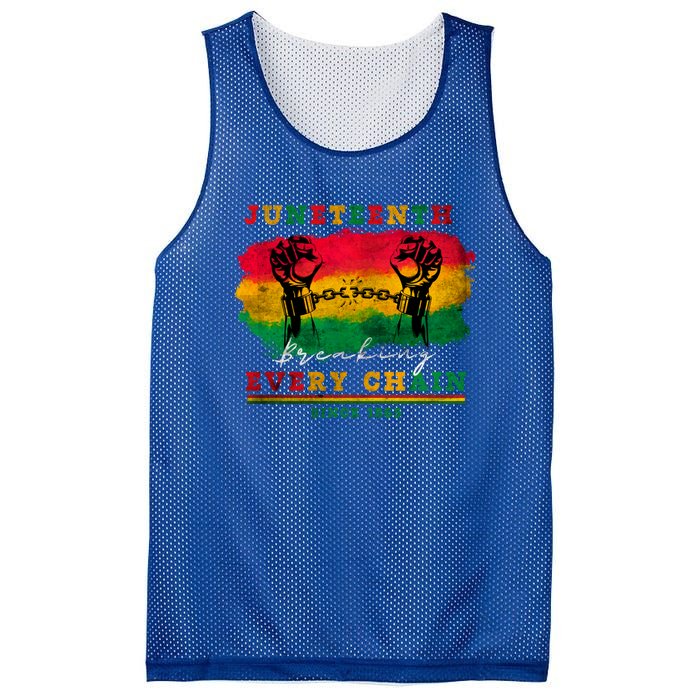 Breaking Every Chain Since 1865 Junenth Freedom Gift Mesh Reversible Basketball Jersey Tank