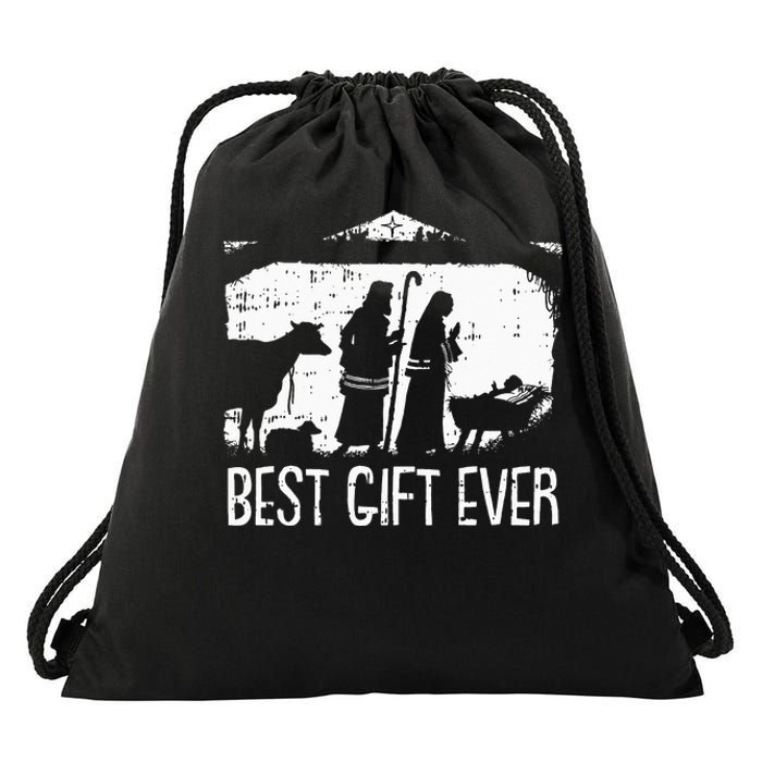 Best Ever Christmas Cool Jesus Nativity Scene Christian Drawstring Bag