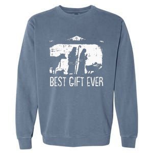 Best Ever Christmas Cool Jesus Nativity Scene Christian Garment-Dyed Sweatshirt