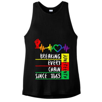 Breaking Every Chain Since 1865 Juneteenth Independence Day Ladies PosiCharge Tri-Blend Wicking Tank
