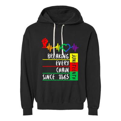 Breaking Every Chain Since 1865 Juneteenth Independence Day Garment-Dyed Fleece Hoodie