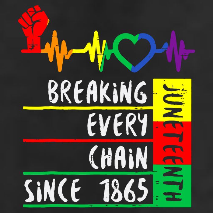 Breaking Every Chain Since 1865 Juneteenth Independence Day 7 Panel Mesh Trucker Snapback Hat