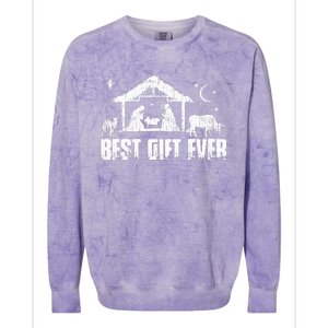 Best Ever Christmas Jesus Nativity Scene Christian Xmas  Colorblast Crewneck Sweatshirt