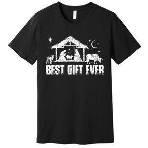 Best Ever Christmas Jesus Nativity Scene Christian Xmas  Premium T-Shirt