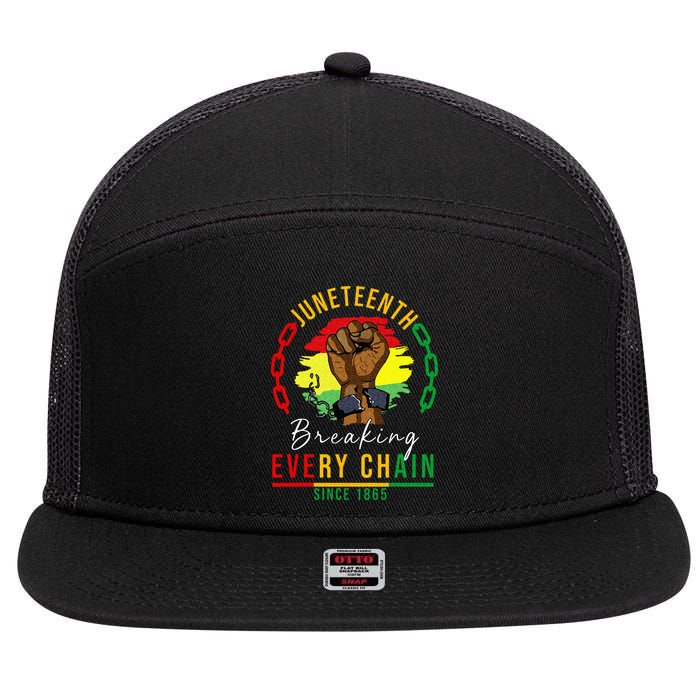 Breaking Every Chain Since 1865  Juneteenth Freedom 7 Panel Mesh Trucker Snapback Hat