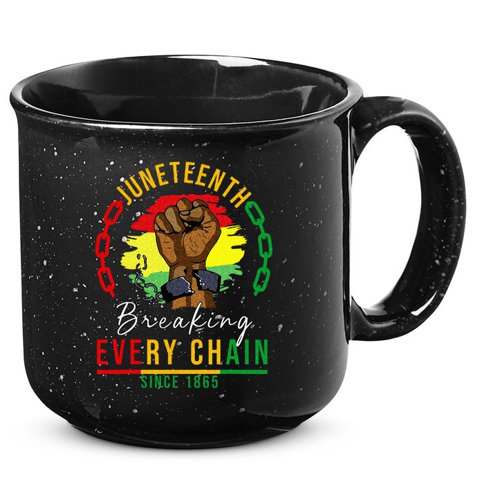 Breaking Every Chain Since 1865  Juneteenth Freedom 15oz Campfire Ceramic Mug