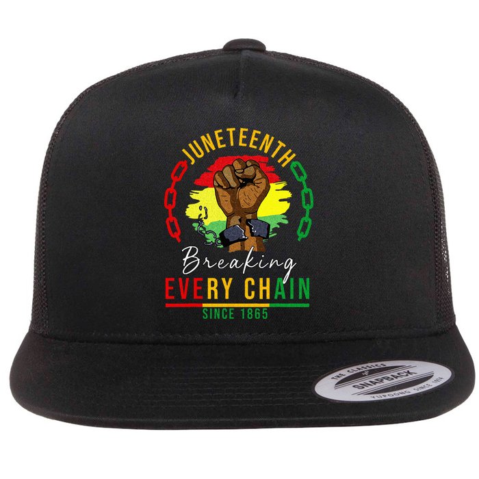 Breaking Every Chain Since 1865  Juneteenth Freedom Flat Bill Trucker Hat