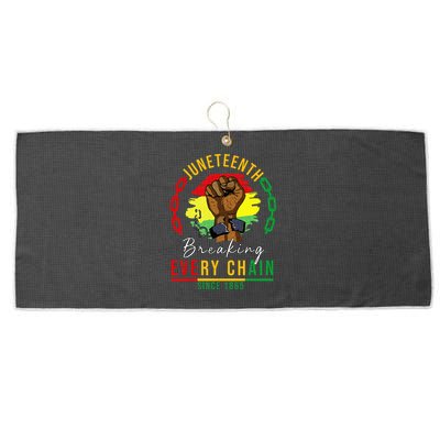 Breaking Every Chain Since 1865  Juneteenth Freedom Large Microfiber Waffle Golf Towel