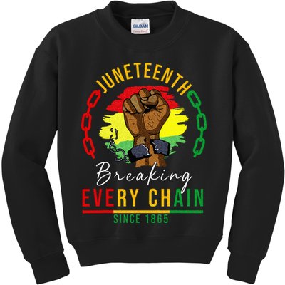 Breaking Every Chain Since 1865  Juneteenth Freedom Kids Sweatshirt