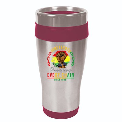 Breaking Every Chain Since 1865  Juneteenth Freedom 16oz Travel Tumbler