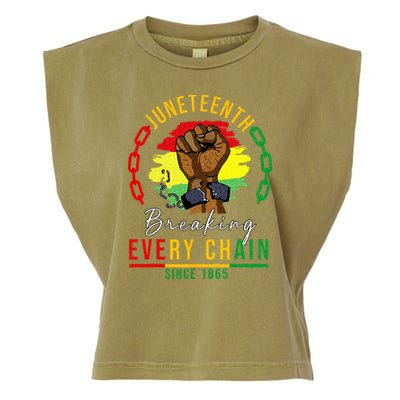 Breaking Every Chain Since 1865  Juneteenth Freedom Garment-Dyed Women's Muscle Tee