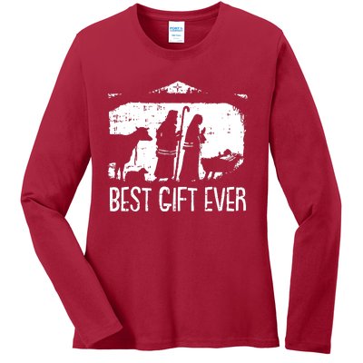 Best Ever Christmas Cool Jesus Ladies Long Sleeve Shirt