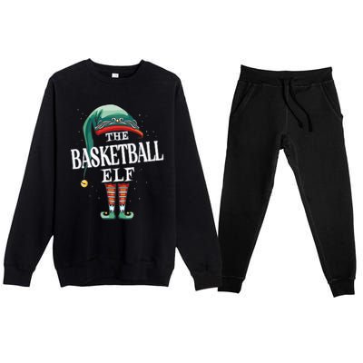 Basketball Elf Christmas Group Xmas Pajama Party Premium Crewneck Sweatsuit Set