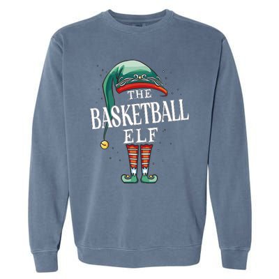 Basketball Elf Christmas Group Xmas Pajama Party Garment-Dyed Sweatshirt