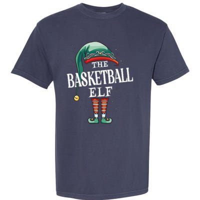 Basketball Elf Christmas Group Xmas Pajama Party Garment-Dyed Heavyweight T-Shirt