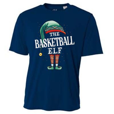 Basketball Elf Christmas Group Xmas Pajama Party Cooling Performance Crew T-Shirt