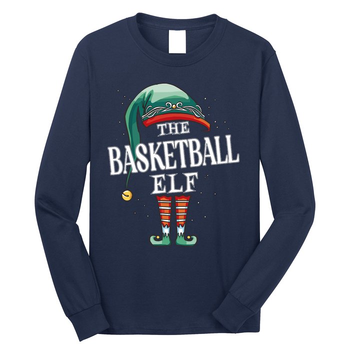 Basketball Elf Christmas Group Xmas Pajama Party Long Sleeve Shirt