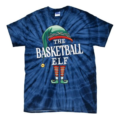 Basketball Elf Christmas Group Xmas Pajama Party Tie-Dye T-Shirt