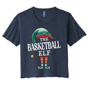 Basketball Elf Christmas Group Xmas Pajama Party Women's Crop Top Tee