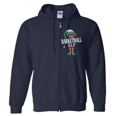 Basketball Elf Christmas Group Xmas Pajama Party Full Zip Hoodie