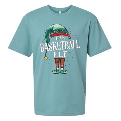 Basketball Elf Christmas Group Xmas Pajama Party Sueded Cloud Jersey T-Shirt