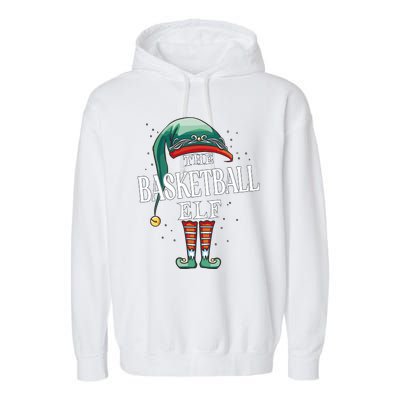 Basketball Elf Christmas Group Xmas Pajama Party Garment-Dyed Fleece Hoodie