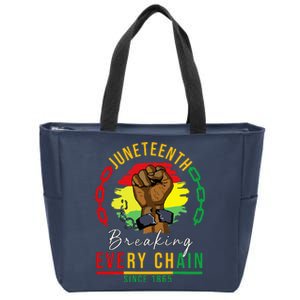 Breaking Every Chain Since 1865 Juneteenth Freedom Zip Tote Bag