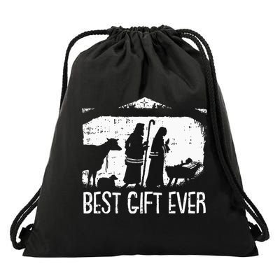 Best Ever Christmas Cool Jesus Nativity Scene Christian Drawstring Bag
