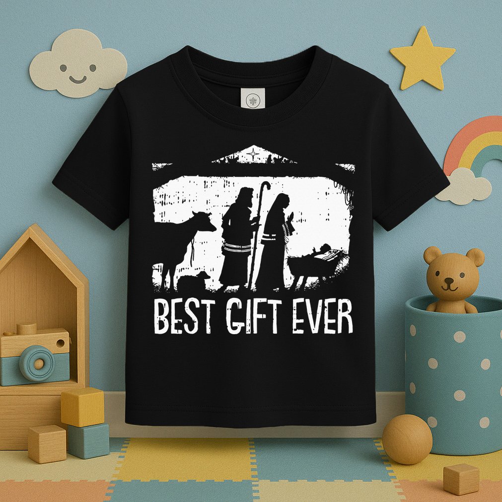 Best Ever Christmas Cool Jesus Nativity Scene Christian Toddler T-Shirt